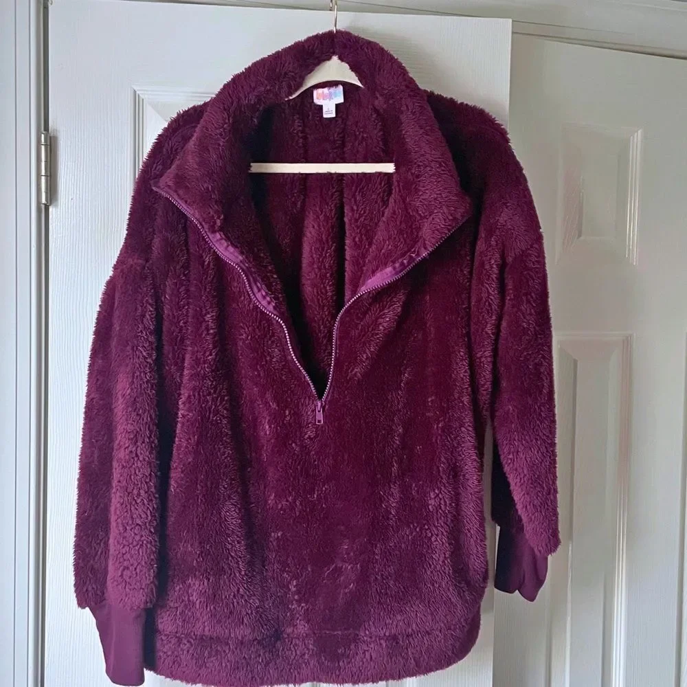 Lularoe Nancy plush oversized half zip (L) - Picture 2 of 4